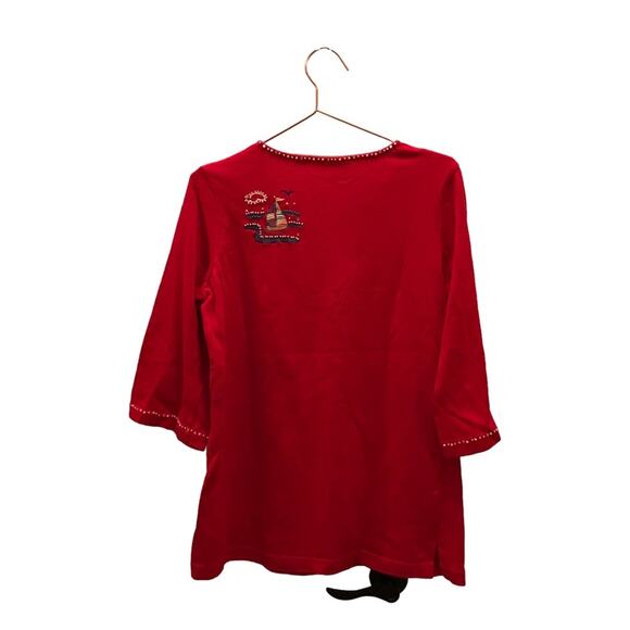 Quaker factory beaded embroidered lighthouse nautical top size small - Picture 2 of 7